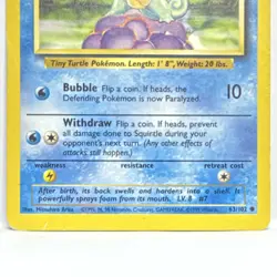 Squirtle Base Set 63/102 Basic 40 HP Pokemon Card - Image 4
