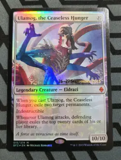 MTG Pre-release Promo Foil Ulamog, The Ceaseless Hunger - Image 1