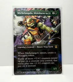 Michelangelo, Weirdness to 11 (Borderless) TMNT Regular MTG R 0214 - Image 1