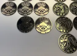 Pokemon TCG lot of 46 Official Coins Jumbo and 1 Standard Many Duplicates - Image 3