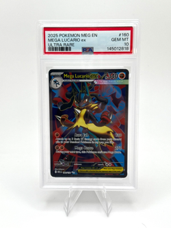 Pokemon Mega Lucario ex Ultra Rare Mega Evolution 160/132 PSA 10 - Image 1
