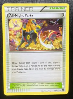 All-Night Party 96/122 Pokemon Breakpoint Uncommon TCG LP - Image 1