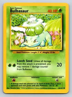 Bulbasaur 044/102 Normal Base Set LP - Pokemon TCG - Image 1