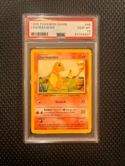 1999 Pokemon Base Set Charmander #46 English Unlimited 46/102 - PSA 10 GEM MINT - Image 1