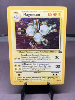Pokemon TCG Magneton 11/62 Fossil Set Holo Rare WOTC VTG 1999 LP/MP - Image 1
