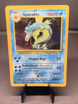 Pokemon TCG Gyarados 6/102 Base Set Unlimited Holo WOTC VTG 1999 LP/MP - Image 1