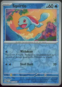 Squirtle - Pokemon Scarlet & Violet 151 MEW Reverse Holo 007/165 - Near Mint - Image 1