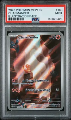 Pokemon Charmander 168/165 SV151 Illustration Rare Holo PSA 9 Graded - Image 1