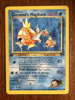 [LP+/NM] 2000 Pokemon Gym Challenge Giovanni's Magikarp 1st Edition #73/132 - Image 1