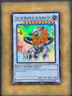 Yugioh Leo, the Keeper of the Sacred Tree AP07-EN008 Super Rare LP - Image 1