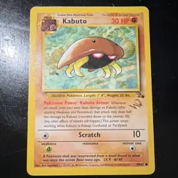 Pokemon Kabuto Wotc Promo Stamped Regular English Promo Card 30 HP 50/62 1999 - Image 1