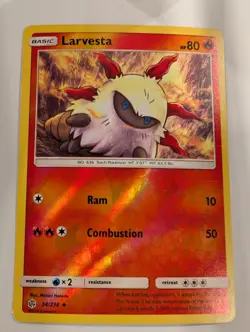 Larvesta 34/236 - Cosmic Eclipse Pokemon Reverse Holo Foil Nice! - Image 1