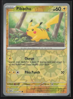 Pikachu - Common SV: Scarlet & Violet 151 025/165 NM Pokemon Card Reverse Holo - Image 1