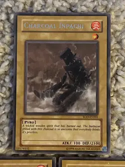 3x Yu-Gi-Oh! “Charcoal Inpachi” RARES SOD-EN001 Ex Yugioh Card Lot Read! - Image 2