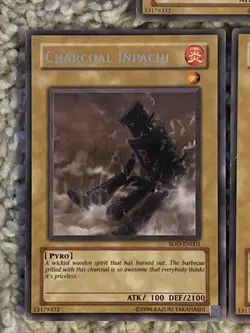 3x Yu-Gi-Oh! “Charcoal Inpachi” RARES SOD-EN001 Ex Yugioh Card Lot Read! - Image 3