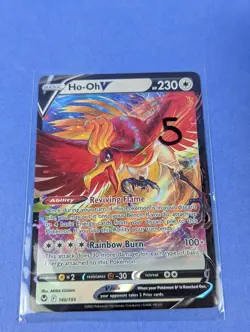 Ho-Oh V - 140/195 - Ultra Rare Holo Silver Tempest - Pokemon Card - NM - Image 3