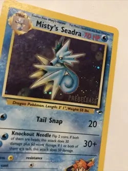 Misty's Seadra PRERELEASE Gym Heroes - Holo Rare 9/132 WOTC Card Pokemon TCG - Image 2