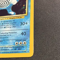 Poliwrath 13/102 Base Set Holo Rare 1999 Wizards Pokemon TCG Card English - Image 4