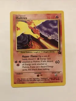 Moltres #21 Black Star Promo Rare Vintage Pokemon Card Legendary Bird - Image 1