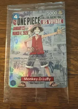 🔥🏀One Piece Monkey.D.Luffy US College Basketball Promo Card *SEALED*🔥🏀 - Image 1