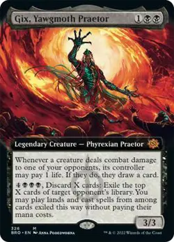 1x Gix, Yawgmoth Praetor ~ Extended Art NM-Mint, English The Brothers' War MTG M - Image 1