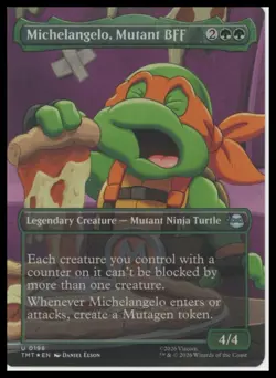 Teenage Mutant Ninja Turtles #198 Michelangelo, Mutant BFF (Borderless) FOIL - Image 1