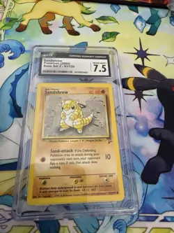 Pokemon TCG Sandshrew Common Regular Base Set 91/130 CGC 7.5 - Image 1
