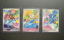 Pokemon First Partner Illustration Collection Series 1 Popplio, Litten, Rowlet - Image 1