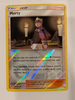 Morty 186/214 - SM Lost Thunder Pokemon Reverse Holo Foil Nice! - Image 1