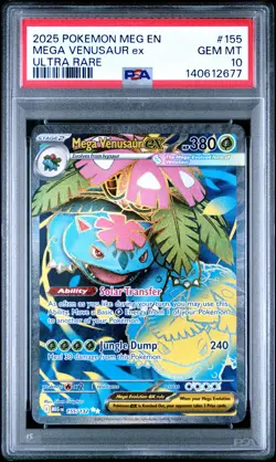 2025 POKEMON MEG EN-MEGA EVOLUTION ULTRA RARE #155 MEGA VENUSAUR EX PSA 10 - Image 1