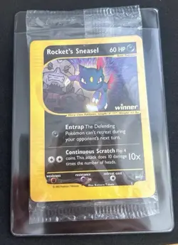 Pokemon Rocket's Sneasel 5 Winner Gold Stamped Best Of Game Promos Seal Pack - Image 3