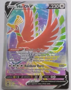 Pokemon TCG Ho-Oh V Full Art Ultra Rare Holo 230 HP 187/195 Silver Tempest - Image 1