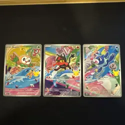 Pokemon TCG First Partner Illustration Collection Series 1 Alola GEN 7 Starters - Image 1
