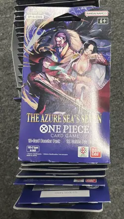 LOT OF (35) One Piece OP14 Sleeved Booster Pack The Azure Seas Seven English Sea - Image 1