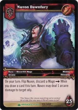 Moderate Play WoW TCG Nuvon Dawnfury Wrathgate World of Warcraft - Image 1