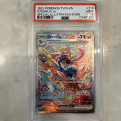 Pokemon TCG Greninja EX 214/167 Masquerade Special Illustration Rare Card PSA 9 - Image 1