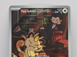 Team Rockets Meowth 203/182 SV10 Destined Rivals Illustrated Card Mint Condition - Image 2