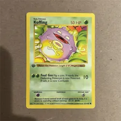 Koffing 1st Edition Base Set Shadowless 051/102 50 HP Pokemon Card - Image 2