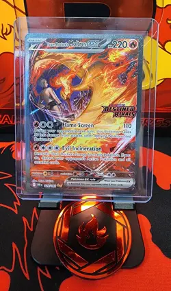 Pokemon TCG Team Rockets Moltres EX Holo Card 229/182 Special Illustration Rare - Image 1