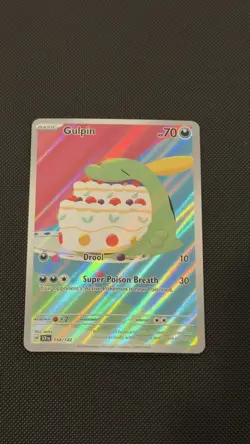 Pokemon TCG Gulpin 154/142 Stellar Crown Illustration Rare Card in NM Condition - Image 1