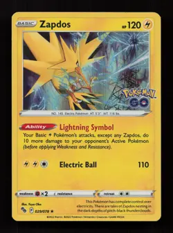 Zapdos 029/078 Holo Rare Pokemon GO Pokemon Near Mint - Image 1