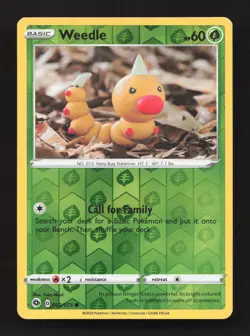 Weedle 002/073 Common Champion's Path Pokemon Reverse Holo Near Mint - Image 1