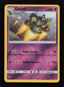 Golurk 44/73 Uncommon Shining Legends Pokemon Reverse Holo Near Mint - Image 1