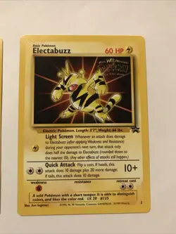 Electabuzz Pokemon WB Gold Stamp #2 1999 First Movie Black Star Promo and Insert - Image 2