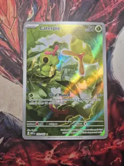 Pokemon TCG Caterpie 172/165 Scarlet & Violet 151 Holo Illustration Rare Card NM - Image 1