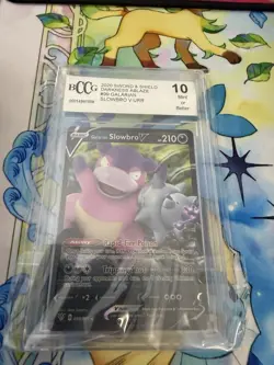 Pokemon TCG Galarian Slowbro V Ultra Rare Darkness Ablaze 099/189 BCCG 10 - Image 1