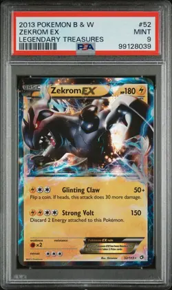 Zekrom EX #52 Pokemon Black and White Legendary Treasures - PSA 9 MINT! - Image 1