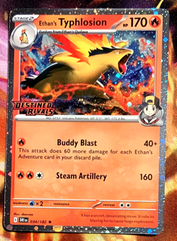Pokemon Destined Rivals Ethan's Typhlosion Stamped Promo 34/182 - Image 1