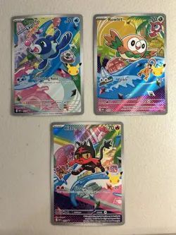 Pokemon First Partner Illustration Collection Promos Alola Starters Set of 3 NM - Image 1