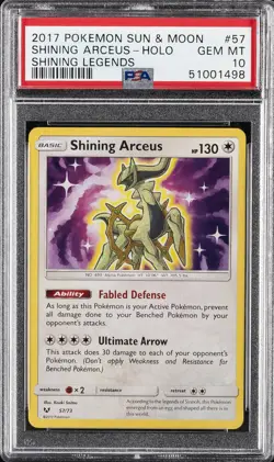 2017 POKEMON SUN & MOON SHINING LEGENDS #57 SHINING ARCEUS-HOLO PSA 10 - Image 1